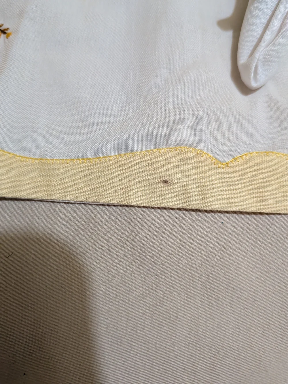Vintage Embroidered Linen Placemat & Napkin Set 4pc Floral Cottagecore